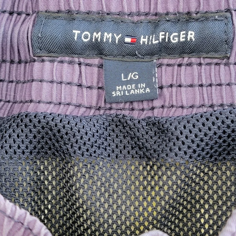 Tommy Hilfiger Swim Trunks Mens Large Multi Color Tropical Sunset Palm Tree